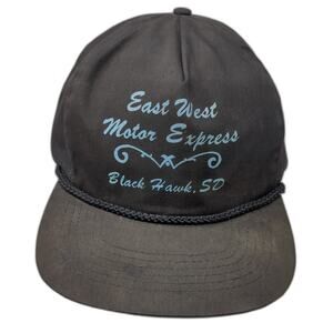 East West Motor Express Black Hawk, SD 5 Panel Cap Black One Size Rope Winner